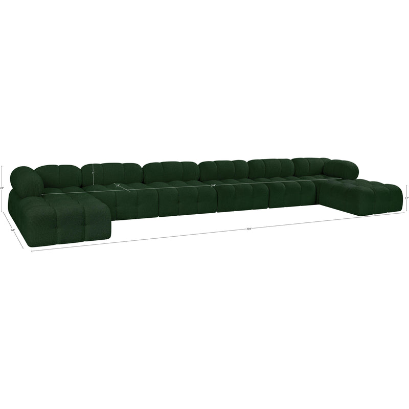 Meridian Ames Green Boucle Fabric Modular Sectional IMAGE 12