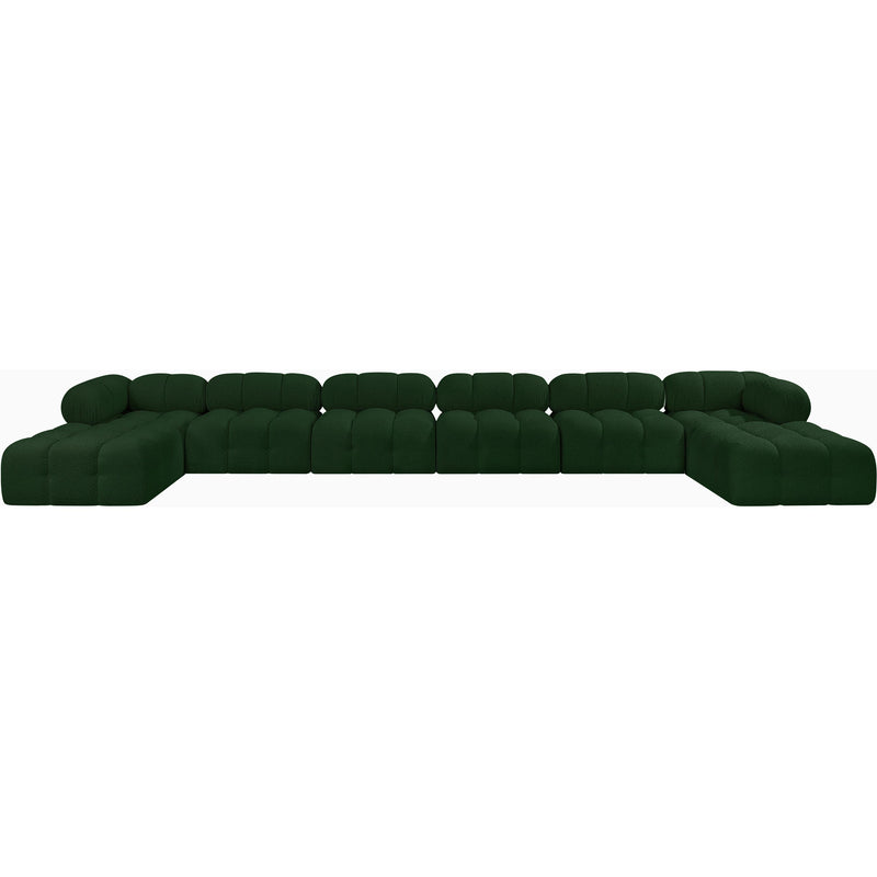 Meridian Ames Green Boucle Fabric Modular Sectional IMAGE 3