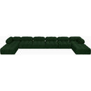 Meridian Ames Green Boucle Fabric Modular Sectional IMAGE 4