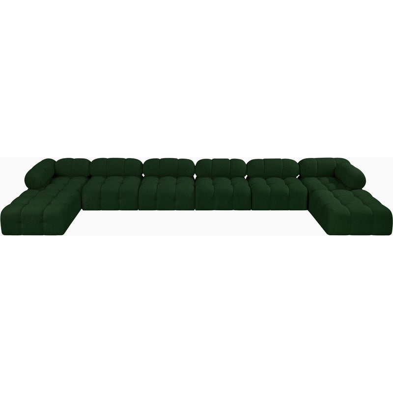 Meridian Ames Green Boucle Fabric Modular Sectional IMAGE 4