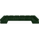 Meridian Ames Green Boucle Fabric Modular Sectional IMAGE 6