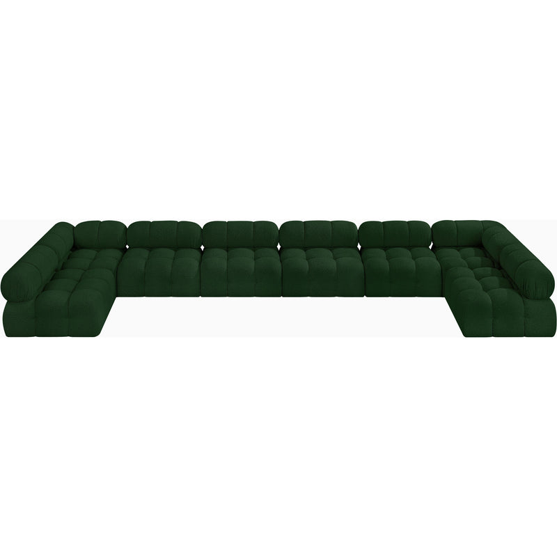 Meridian Ames Green Boucle Fabric Modular Sectional IMAGE 6