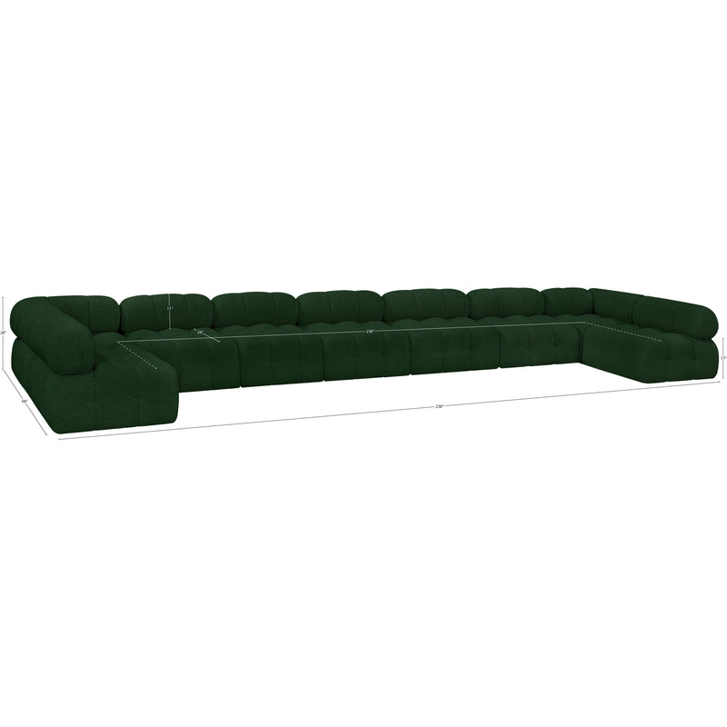 Meridian Ames Green Boucle Fabric Modular Sectional IMAGE 12
