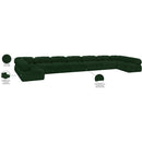 Meridian Ames Green Boucle Fabric Modular Sectional IMAGE 13