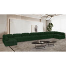 Meridian Ames Green Boucle Fabric Modular Sectional IMAGE 2