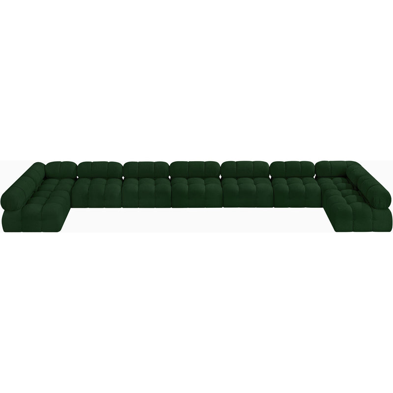 Meridian Ames Green Boucle Fabric Modular Sectional IMAGE 4