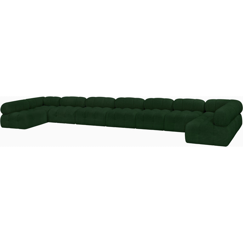 Meridian Ames Green Boucle Fabric Modular Sectional IMAGE 5
