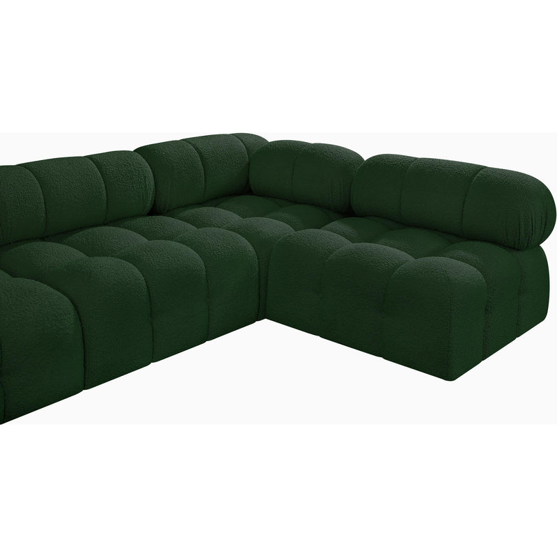 Meridian Ames Green Boucle Fabric Modular Sectional IMAGE 6