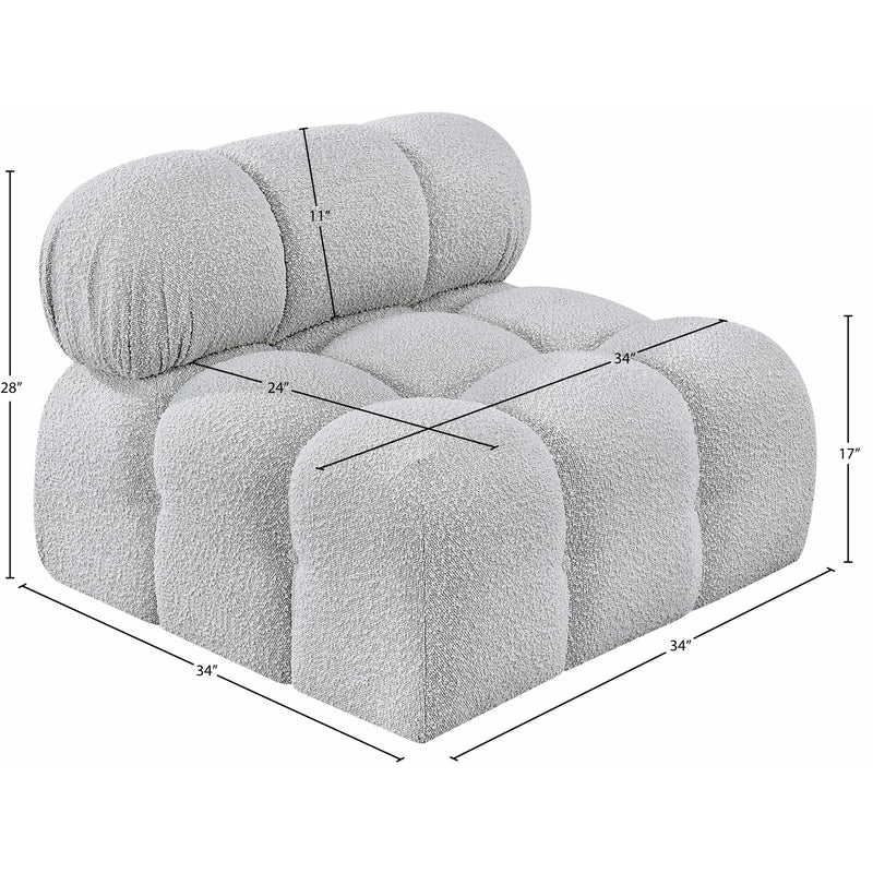 Meridian Ames Grey Boucle Fabric Armless IMAGE 11