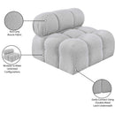 Meridian Ames Grey Boucle Fabric Armless IMAGE 12