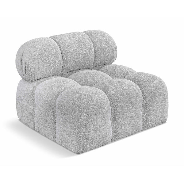 Meridian Ames Grey Boucle Fabric Armless IMAGE 1