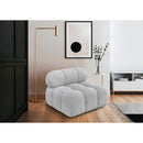 Meridian Ames Grey Boucle Fabric Armless IMAGE 2