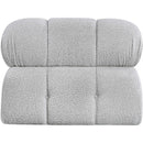 Meridian Ames Grey Boucle Fabric Armless IMAGE 3