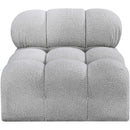Meridian Ames Grey Boucle Fabric Armless IMAGE 4
