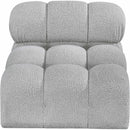 Meridian Ames Grey Boucle Fabric Armless IMAGE 5