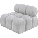 Meridian Ames Grey Boucle Fabric Armless IMAGE 6