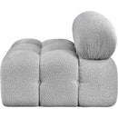 Meridian Ames Grey Boucle Fabric Armless IMAGE 7