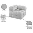 Meridian Ames Grey Boucle Fabric Corner IMAGE 10