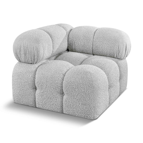 Meridian Ames Grey Boucle Fabric Corner IMAGE 1