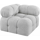 Meridian Ames Grey Boucle Fabric Corner IMAGE 4