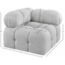 Meridian Ames Grey Boucle Fabric Corner IMAGE 9