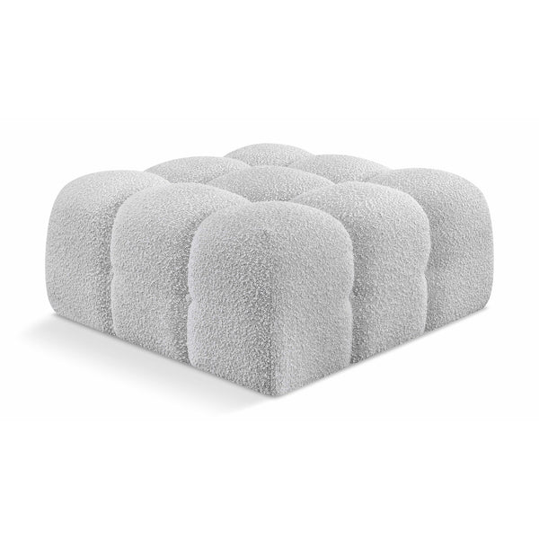 Meridian Ames Grey Boucle Fabric Ottoman IMAGE 1