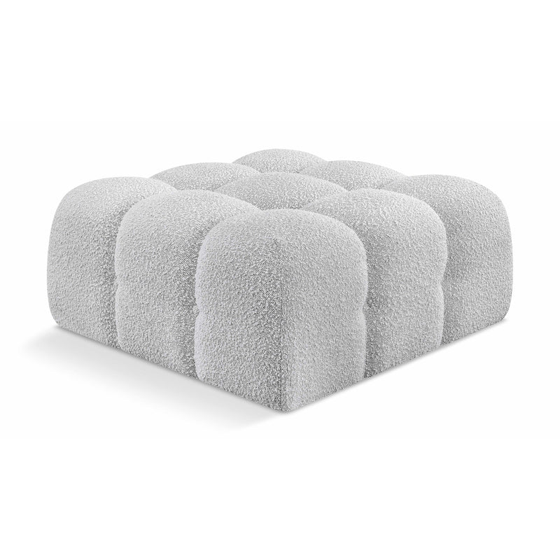 Meridian Ames Grey Boucle Fabric Ottoman IMAGE 1