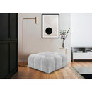 Meridian Ames Grey Boucle Fabric Ottoman IMAGE 2