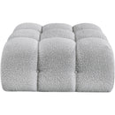 Meridian Ames Grey Boucle Fabric Ottoman IMAGE 3