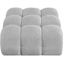 Meridian Ames Grey Boucle Fabric Ottoman IMAGE 4