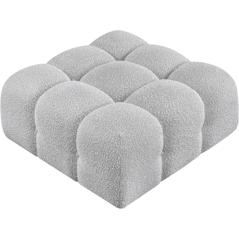 Meridian Ames Grey Boucle Fabric Ottoman IMAGE 5
