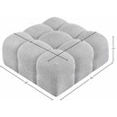 Meridian Ames Grey Boucle Fabric Ottoman IMAGE 7