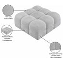 Meridian Ames Grey Boucle Fabric Ottoman IMAGE 8