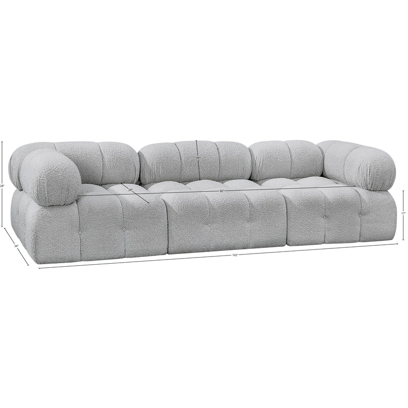 Meridian Ames Grey Boucle Fabric Modular Sofa IMAGE 11