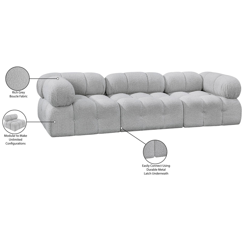 Meridian Ames Grey Boucle Fabric Modular Sofa IMAGE 12