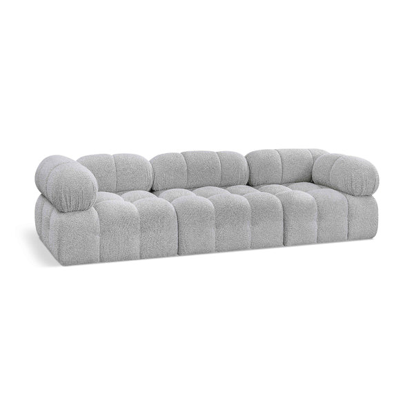Meridian Ames Grey Boucle Fabric Modular Sofa IMAGE 1