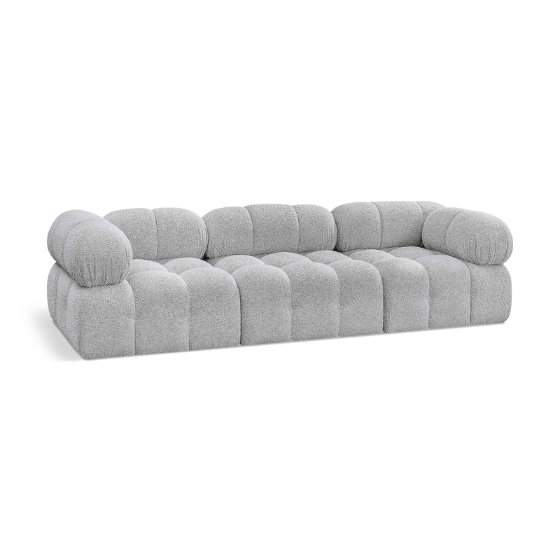 Meridian Ames Grey Boucle Fabric Modular Sofa IMAGE 1
