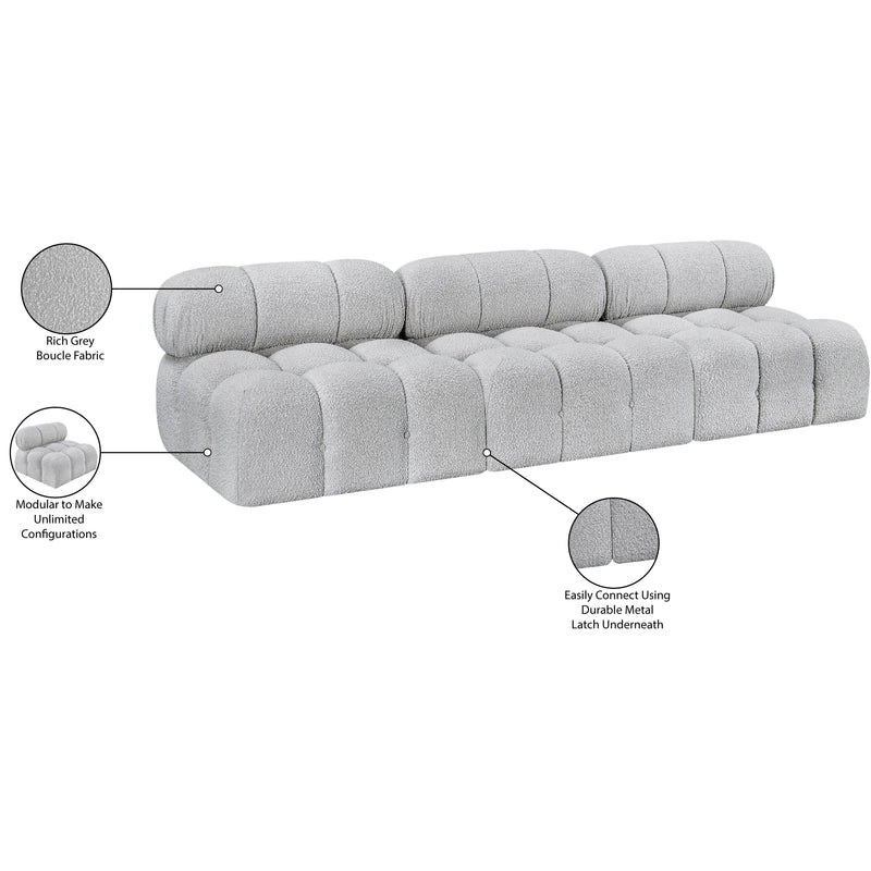 Meridian Ames Grey Boucle Fabric Modular Sofa IMAGE 10