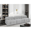 Meridian Ames Grey Boucle Fabric Modular Sofa IMAGE 2
