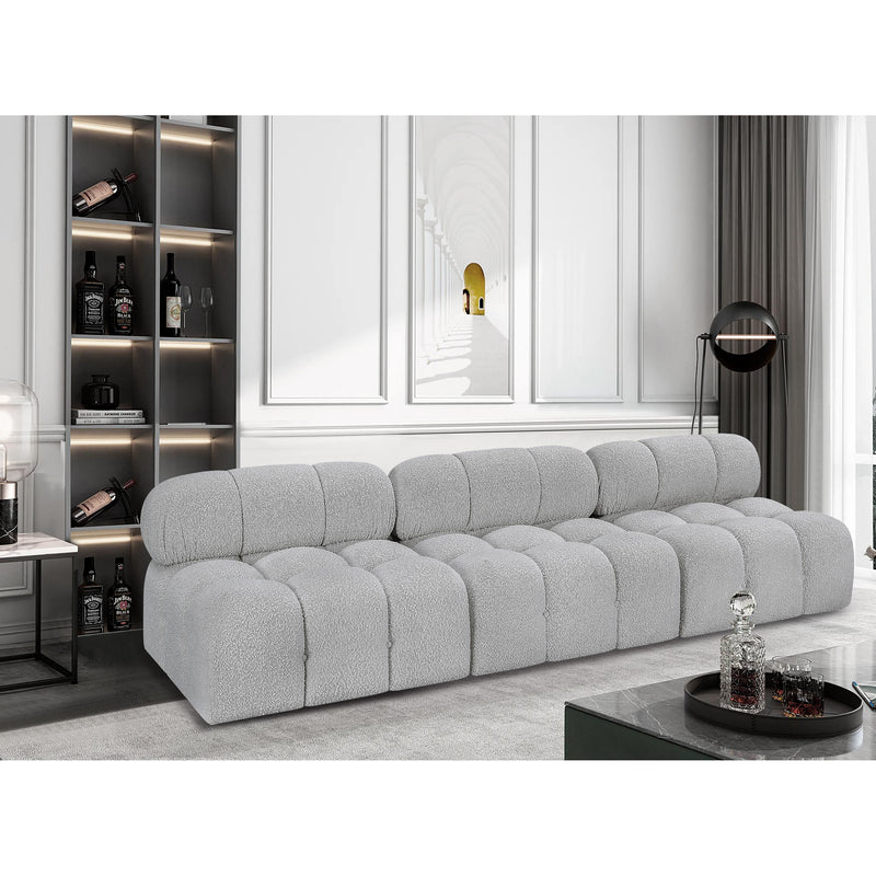Meridian Ames Grey Boucle Fabric Modular Sofa IMAGE 2