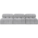 Meridian Ames Grey Boucle Fabric Modular Sofa IMAGE 4