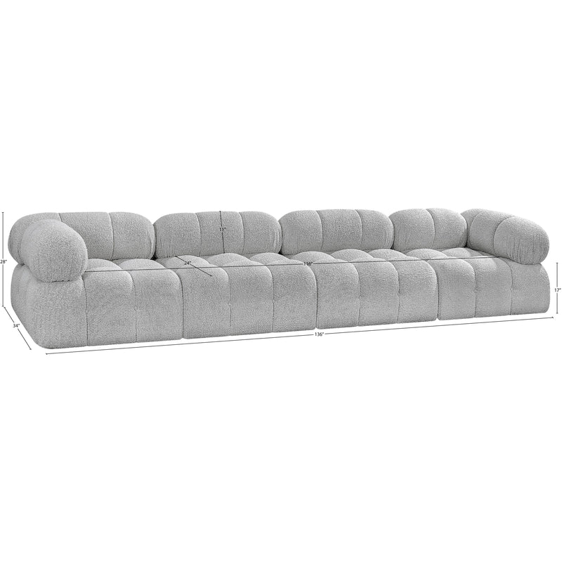 Meridian Ames Grey Boucle Fabric Modular Sofa IMAGE 11