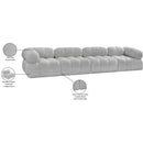 Meridian Ames Grey Boucle Fabric Modular Sofa IMAGE 12