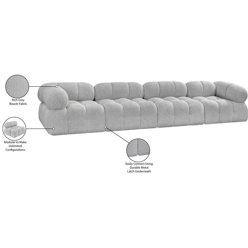 Meridian Ames Grey Boucle Fabric Modular Sofa IMAGE 12