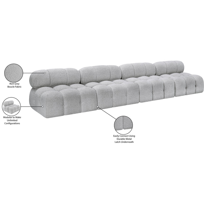 Meridian Ames Grey Boucle Fabric Modular Sofa IMAGE 10