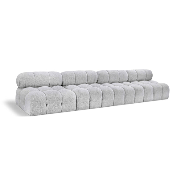 Meridian Ames Grey Boucle Fabric Modular Sofa IMAGE 1