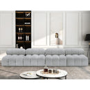 Meridian Ames Grey Boucle Fabric Modular Sofa IMAGE 2