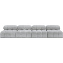 Meridian Ames Grey Boucle Fabric Modular Sofa IMAGE 4