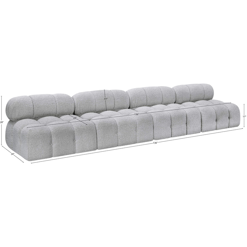 Meridian Ames Grey Boucle Fabric Modular Sofa IMAGE 9