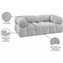 Meridian Ames Grey Boucle Fabric Modular Sofa IMAGE 11